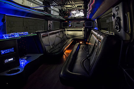 Leather seating on limo