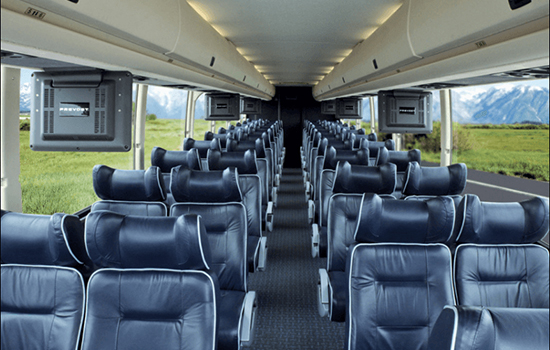 Charter bus flat-screen TVs